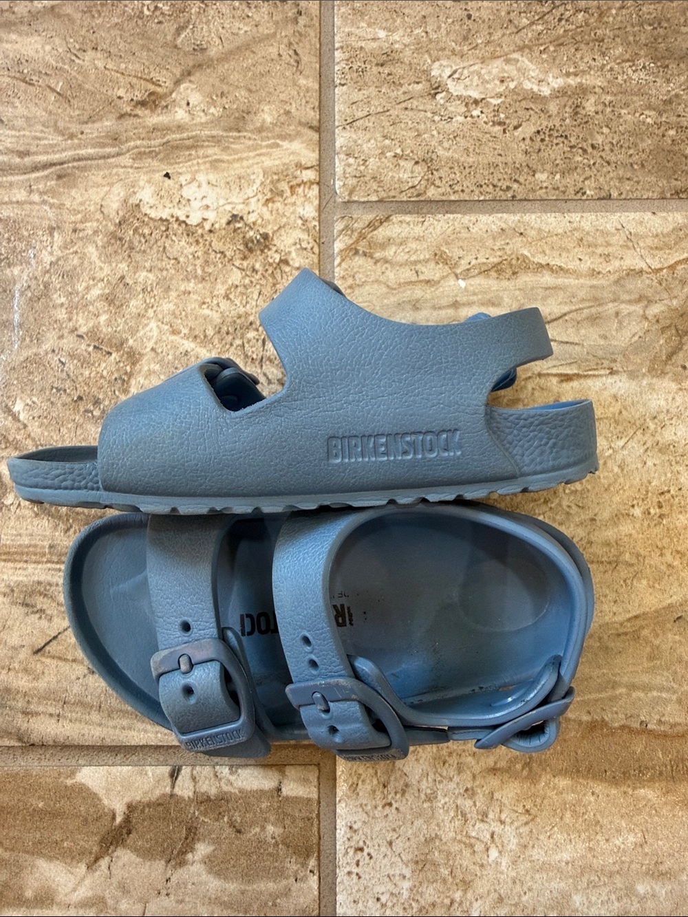 Birkenstock Kids Blue EVA Slide Sandals with Adjustable Straps